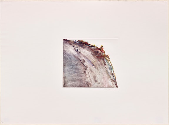 Wayne Thiebaud, <em>Untitled (Ridge)</em>, 1977. Oil monotype, 22 x 29 7/8 inches. Courtesy Paul Thiebaud Gallery.