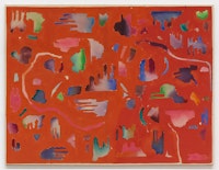 Robert Duran, <em>Little Red Rooster</em>, 1969. Acrylic on canvas, 89 1/4 x 117 inches. Courtesy Karma, New York.