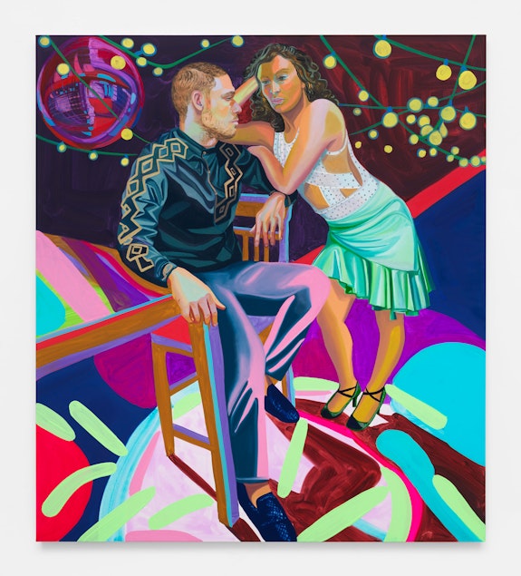 Aliza Nisenbaum, <em>Jenna and Moises</em>, 2018. Oil on linen, 64 x 57 inches. Courtesy Anton Kern Gallery.