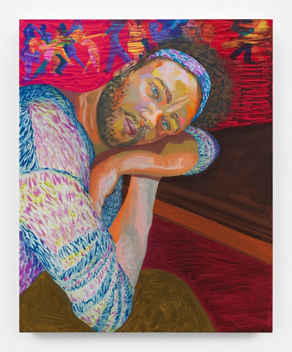 Aliza Nisenbaum, <em> Randy</em>, 2018. Oil on linen, 32 x 26 inches. Courtesy Anton Kern Gallery.