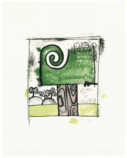 Carroll Dunham, <em>Tree 1</em>, 2009. Lithograph in 7 colors on Arches Cover White paper, 25 1/2 x 20 1/8 inches. Courtesy ULAE.