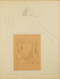Max Ernst, <em>Loplop présente</em>, 1931. Pencil, ink and collage on paper, 25 1/2 x 19 1/2 inches. © 2020 Artists Rights Society (ARS), New York/ ADAGP, Paris, France. Courtesy Kasmin Gallery. Photo: Diego Flores.
