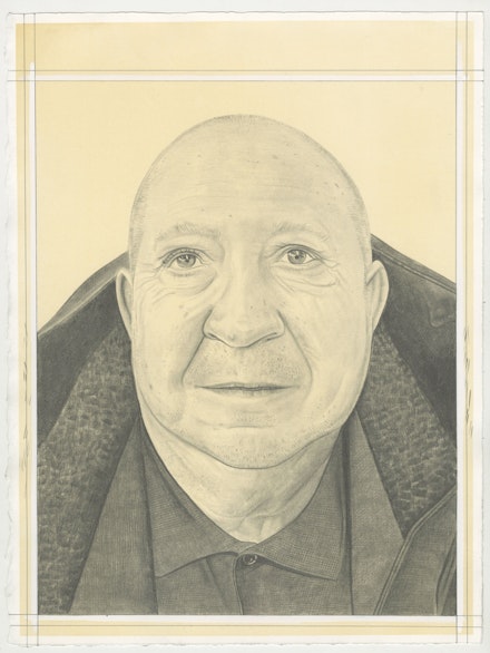 Portrait of Christian Boltanski, pencil on paper by Phong H. Bui.