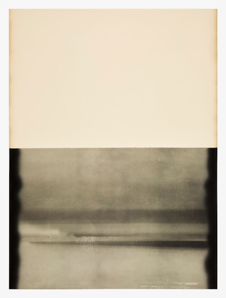 Alison Rossiter, Gevaert Gevaluxe Velours, exact expiration date unknown, ca. 1930s, processed 2020 (#1). Gelatin Silver Print, 70 5/8 x 53 7/8 inches. Courtesy Yossi Milo, New York.