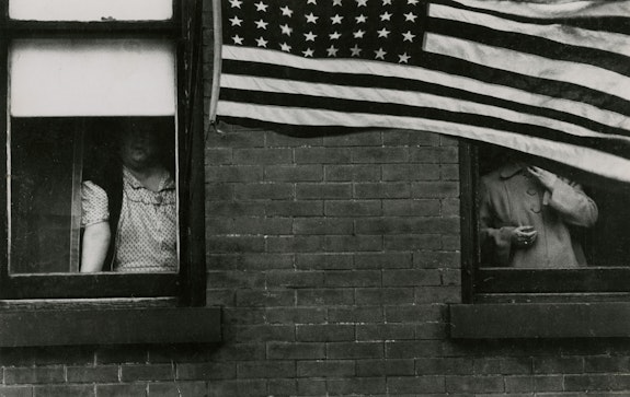 Robert Frank, <em> Parade - Hoboken, New Jersey, </em> 1955. © Andrea Frank Foundation, from <em> The Americans </em>