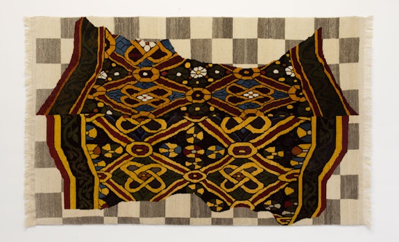 Shannon Bool, <em>Madonna Extraction Carpet V,</em> 2015, Wool, 168 x 269 cm, Courtesy of the artist and and her galleries; Daniel Faria (Toronto) and Kadel Willborn Gallery (Düsseldorf).