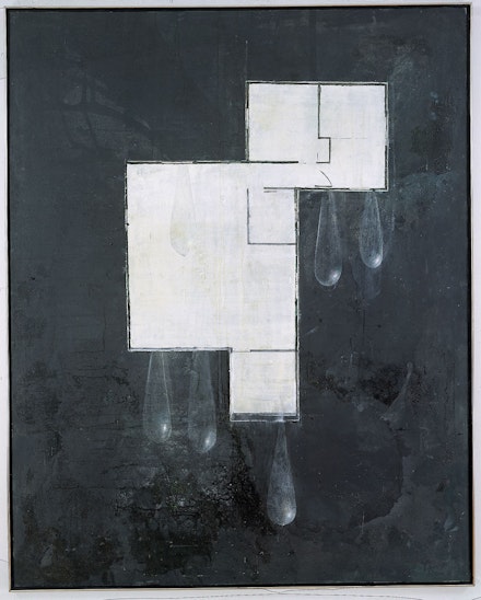 Guillermo Kuitca,<em> House Plan with Tear Drops</em>, 1989. Acrylic on canvas. 79 x 63 inches. Walker Art Center, Minneapolis. © Guillermo Kuitca. Courtesy the artist and Sperone Westwater, New York.