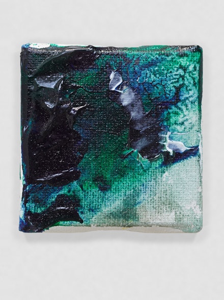 Louise Fishman, Untitled, 2014. Oil on canvas, 2 x 2 inches. Courtesy the artist and Vielmetter Los Angeles. Photo: Genevieve Hanson.