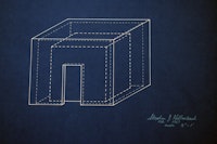 Stephen Kaltenbach, <em>Room Cube</em>, 1967. Blueprint, 18 x 24 inches. Courtesy the artist.