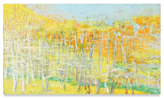 Wolf Kahn, <em>Yellow Predominates</em>, 2012. Oil on canvas, 30 x 52 inches. © 2020 Wolf Kahn / Licensed by VAGA at Artists Rights Society (ARS), NY