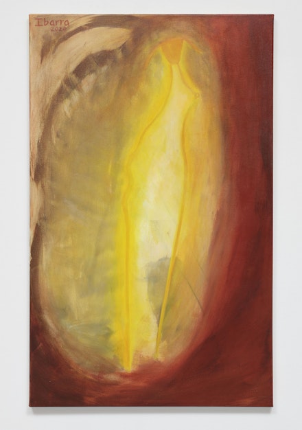 Elizabeth Ibarra, <em>“Let There Be Light” (the sun)</em>, 2020. Acrylic on canvas. Courtesy Rental Gallery.