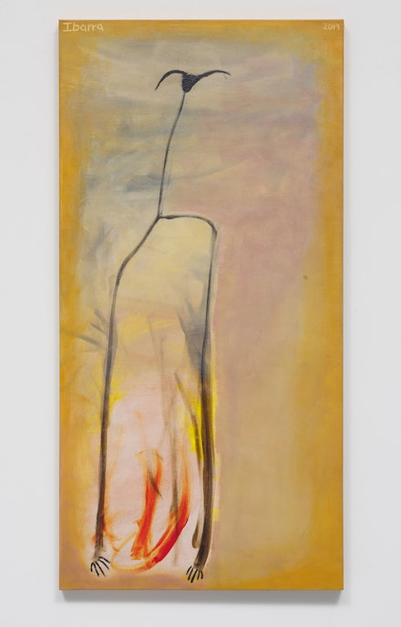 Elizabeth Ibarra, <em>Bird at the Rose Hour</em>, 2019. Acrylic on canvas. Courtesy Rental Gallery.
