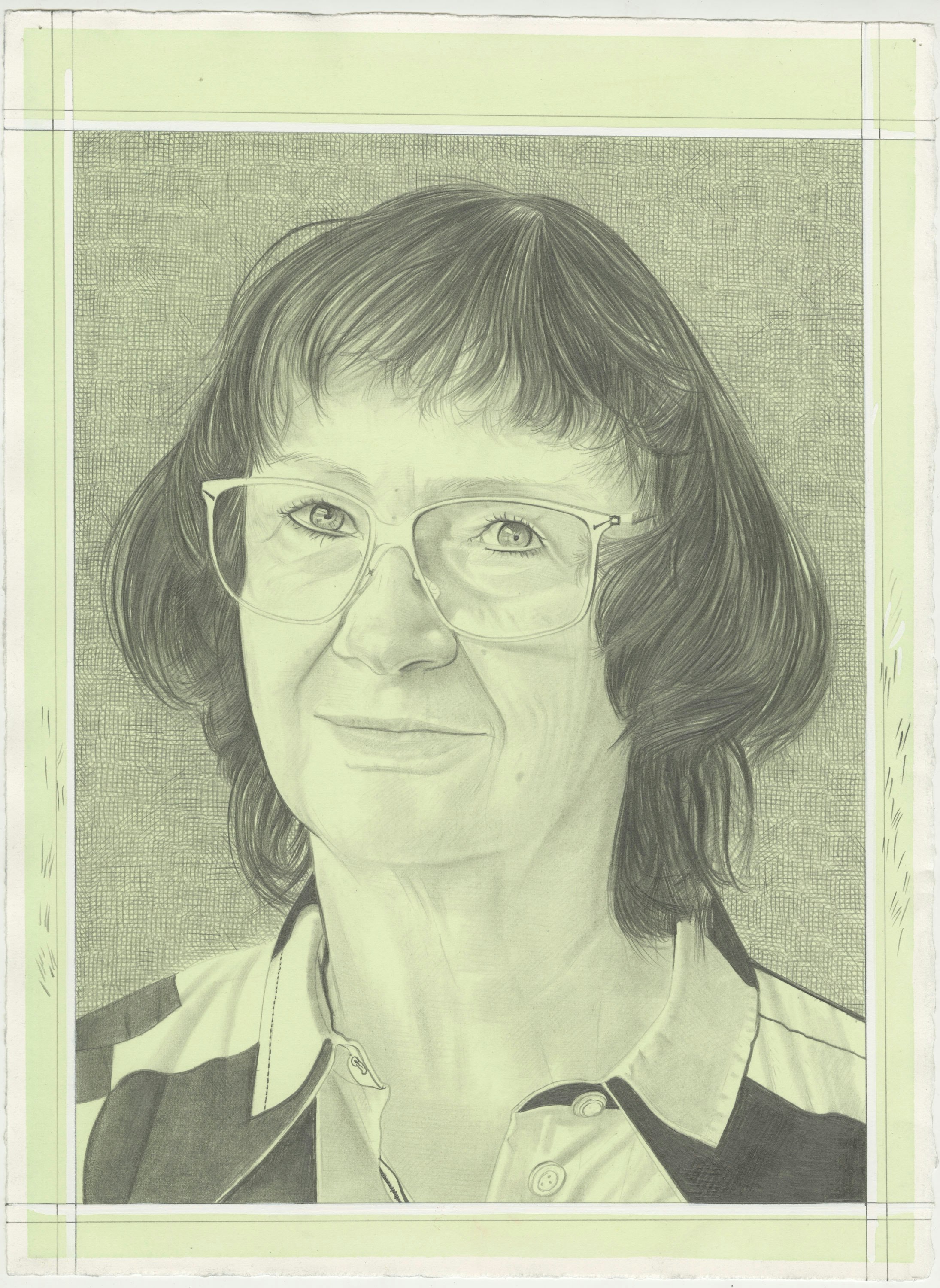 Portrait of Jo Smail, pencil on paper by Phong H. Bui.