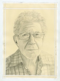 Portrait of Richard Shiff, pencil on paper by Phong H. Bui.