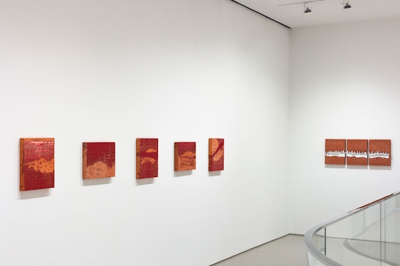 Installation view: <em>Otto Piene: Rasterbilder / Ceramics</em>, Sperone Westwater, New York, 202021. Courtesy Sperone Westwater.