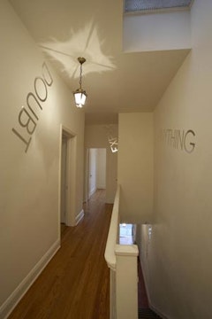 Robert Barry, Art and War, (2007). 21 latex words, 12 inch letter height. Courtesy: Klemens Gasser & Tanja Grunert, Inc. Photo Credit: Tom Powel Imaging