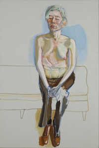 Alice Neel, <em>Andy Warhol</em>, 1970. Oil and acrylic on linen, 60 x 40 inches. Whitney Museum of American Art, New York. © The Estate of Alice Neel. Courtesy the Metropolitan Museum of Art.