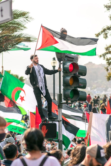 Protest against Israel & US aid to Israel and for a free Palestine on May 15th, San Francisco CA, 2021. Photo: Patrick Perkins.