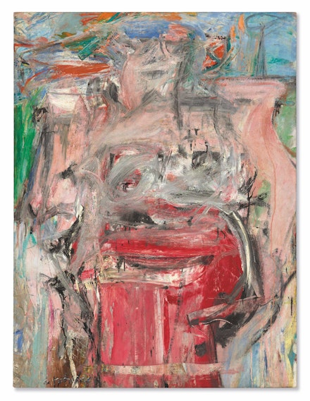 Willem de Kooning, <em>Woman as Landscape</em>, 1954–55. Oil on canvas, 65 1/4 x 49 3/4 inches. Private collection. Photo © Christie's Images / Bridgeman Images. © 2021 The Willem de Kooning Foundation / Artists Rights Society (ARS), New York.