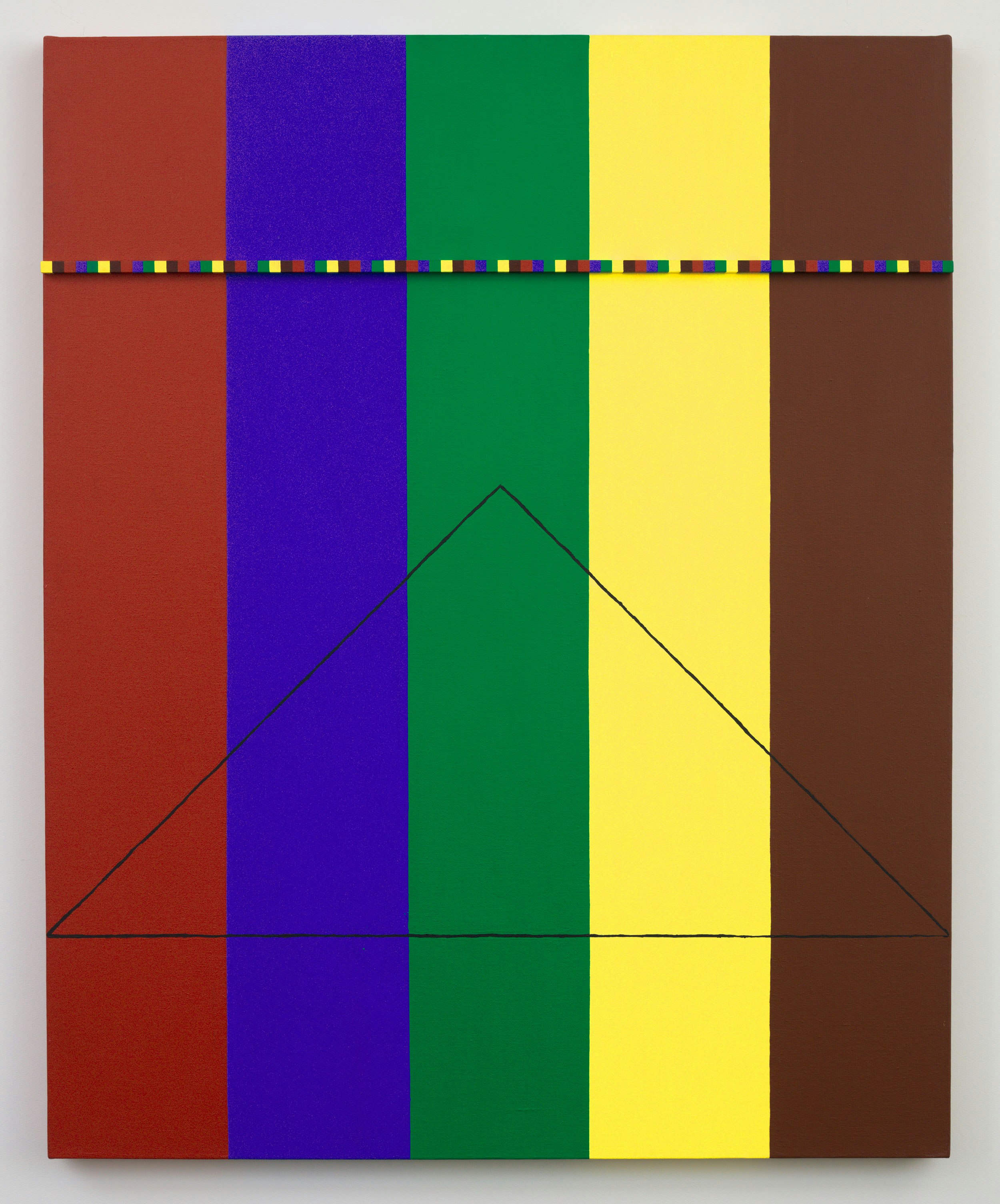 Regina Bogat, <em>The Phoenix and the Mountain #9</em>, 1980. Acrylic, wood, rope on canvas, 50 x 40 inches. Courtesy of Zürcher Gallery, NY / Paris.