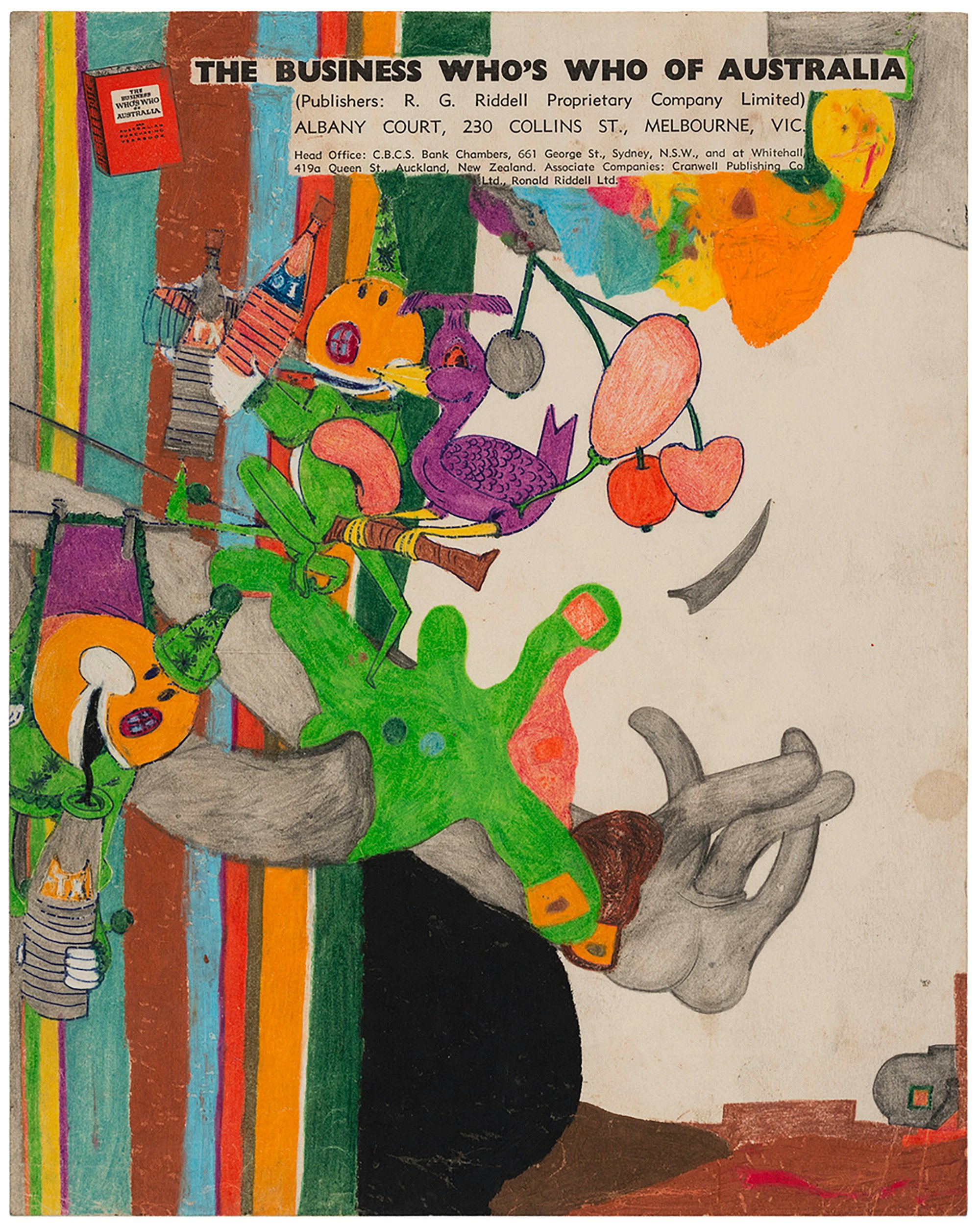 Susan Te Kahurangi King, <em>Untitled</em>, ca. 1967–70. Crayon, ink, colored pencil and graphite on paper, 10.25 x 8.25 inches. Courtesy Andrew Edlin Gallery, New York. 