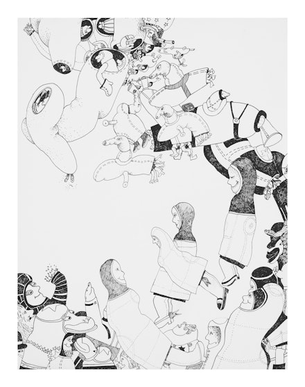 Gladys Nilsson, <em>Space Drawing #8</em>, 1967. Ink on paper collage, 14 x 11 inches. Courtesy Garth Greenan Gallery, New York.