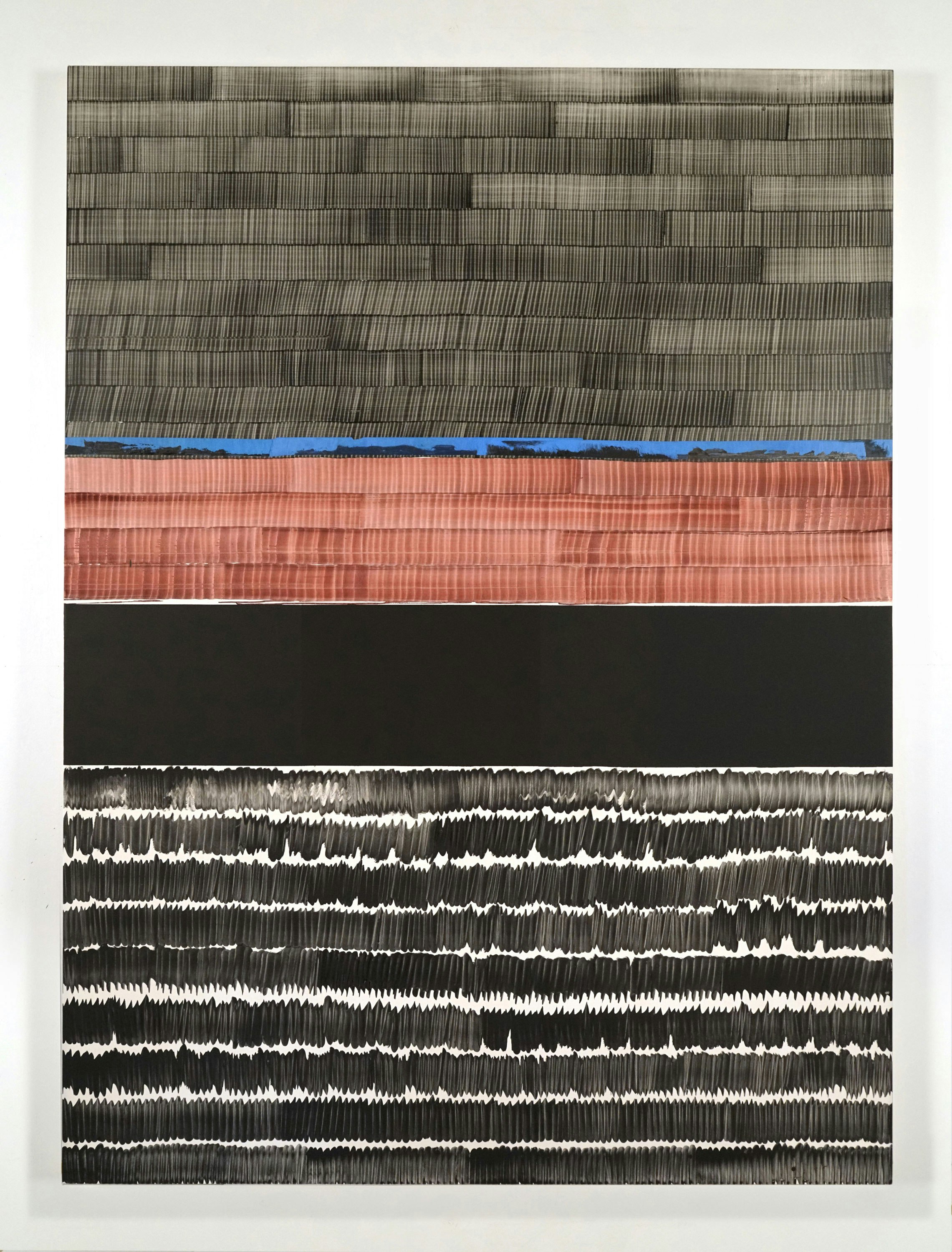 Juan Uslé, <em>Soñé que revelabas (Bravo)</em>, 2020. Vinyl dispersion and dry pigment on canvas 120 x 89 3/4 inches. © Juan Uslé. Courtesy Galerie Lelong & Co.