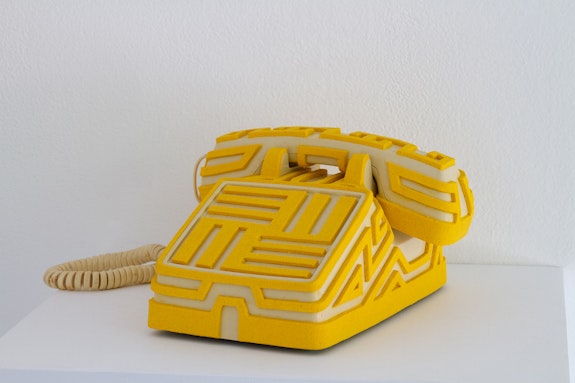 Saul Chenrick, untitled, 2020. Homemade sculpting compound, telephone, 5 1/2 x: 9 1/2 x 9 1/4 inches. Courtesy Soloway.