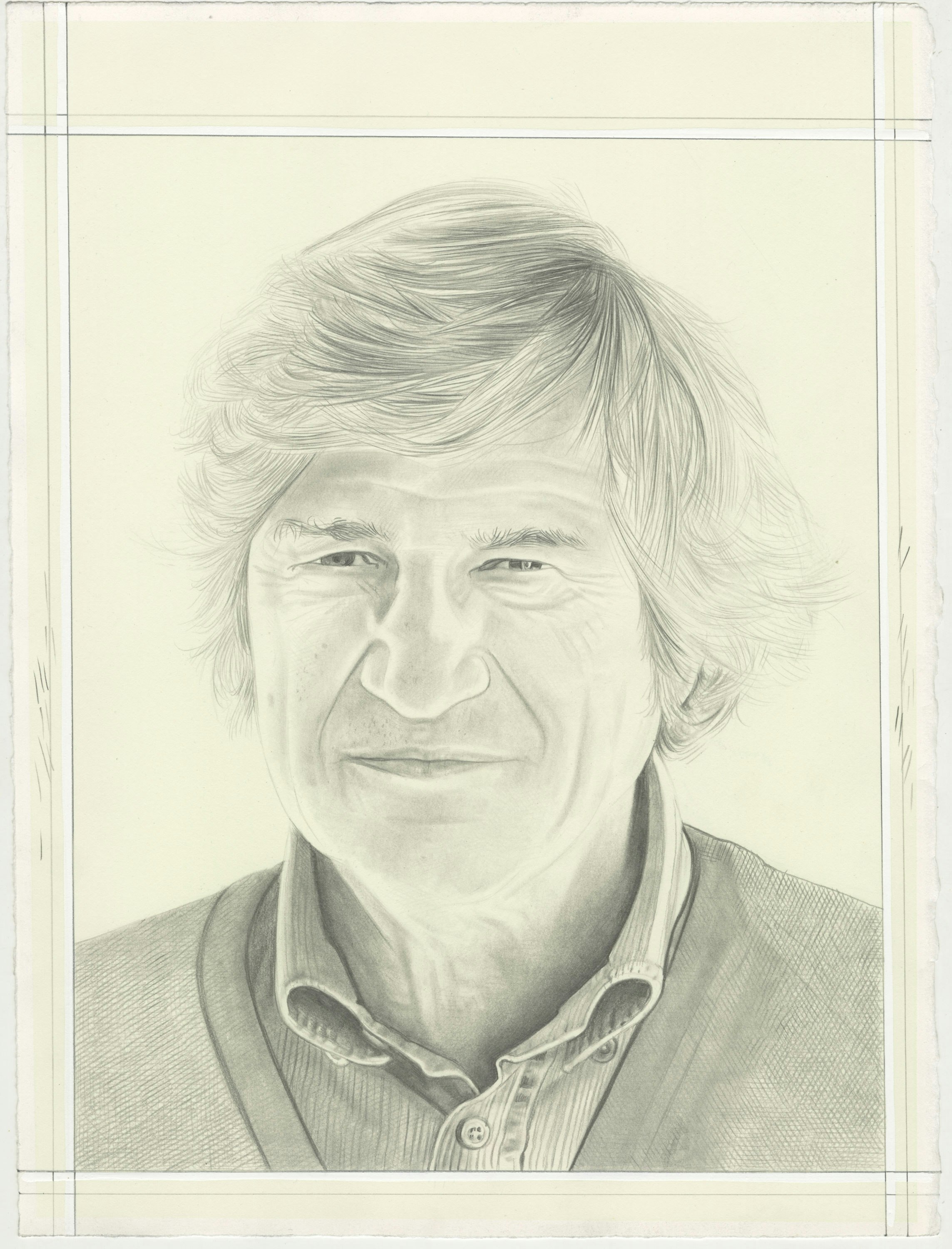 Portrait of Giuseppe Penone, pencil on paper by Phong H. Bui.