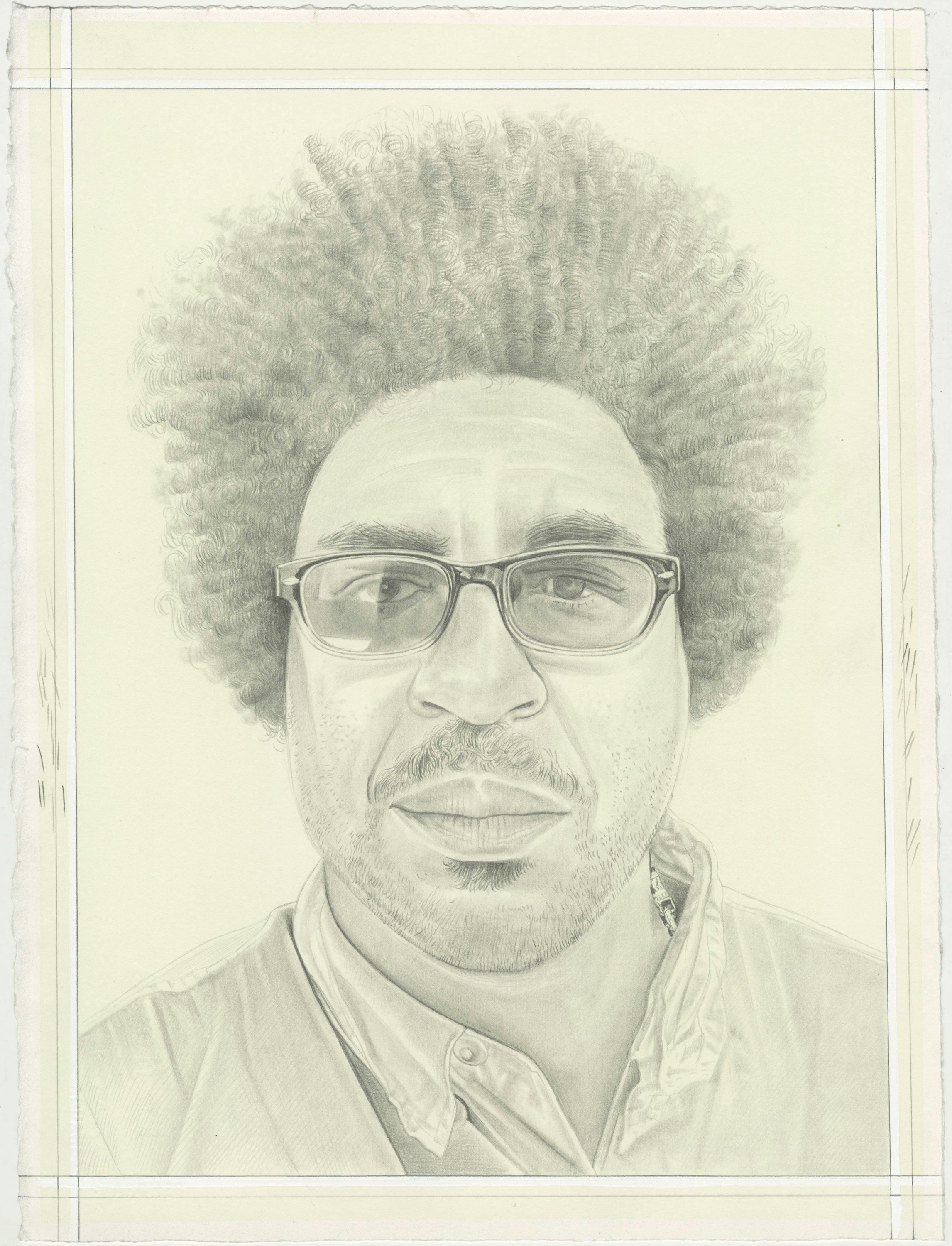 Portrait of John Sims, pencil on paper by Phong H. Bui.