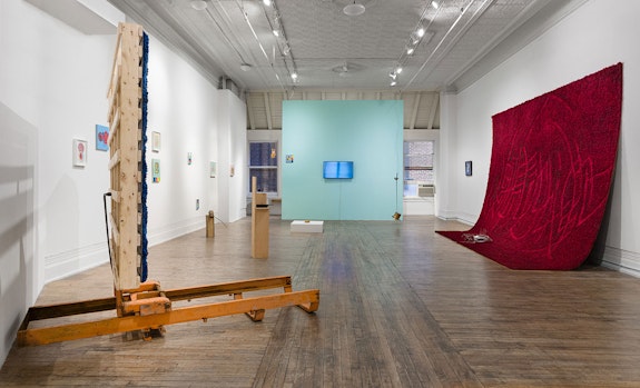 Installation view: <em>fetch fiddle fidget</em>, La Mama Galleria, New York, 2021. Photo: Etienne Frossard.