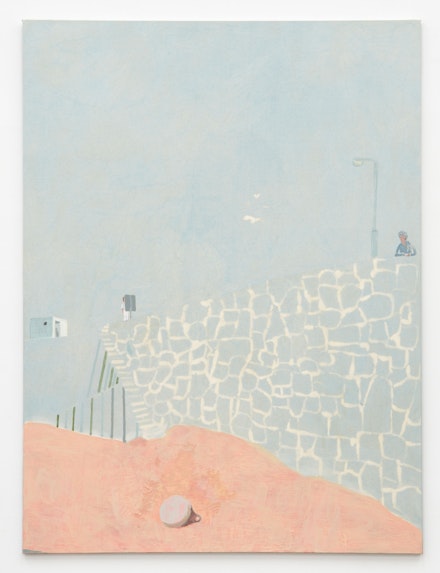 Andrew Cranston, <em>Cornwall, 1979</em>, 2021. Rabbit skin glue and pigment on bleached canvas, 94 1/2 x 70 7/8 inches. Courtesy the artist and Karma, New York.
