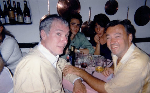 From left to right: Glenn O'Brien, Jordan Galland, Lisa Rosen, and Diego Cortez. Summer 1997, Capri.