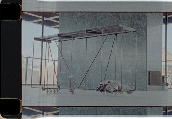 Rosa Barba, <em>Plastic Limits, For the Projections of Other Architectures</em>, 2021. 35mm film (color, optical sound), 14.30 min. Courtesy the artist and Esther Schipper, Berlin. Image: Film still © Rosa Barba