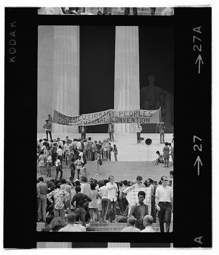 Warren K. Leffler and Thomas J. O'Halloran, Black Panther Convention, Lincoln Memorial, 1970. Courtesy the Library of Congress.