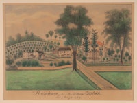 Fritz G. Vogt, <em> Residence of Mr. and Mrs. William Garlock, Town of Canajoharie, NY, October 6, 1894</em>. Graphite on paper. Collection of the Arkell Museum, anonymous gift, 1998.