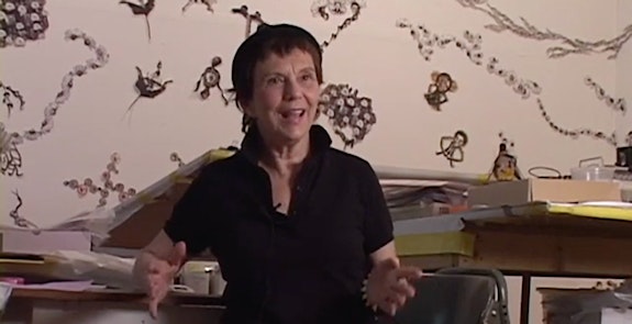 Mary Beth Edelson her studio, 2008, Still from <em><a href=