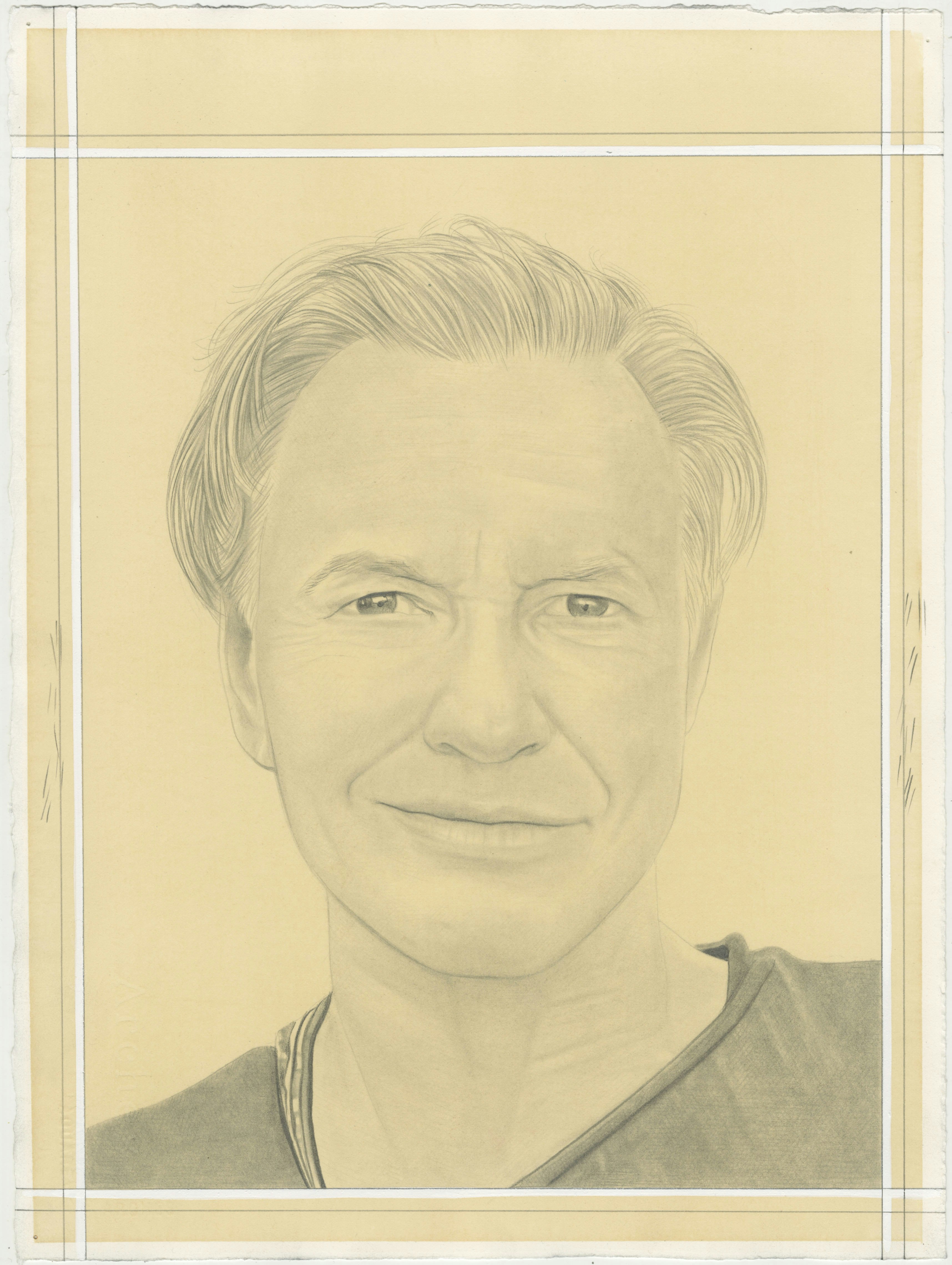 Portrait of Ashley Bickerton, pencil on paper by Phong H. Bui.
