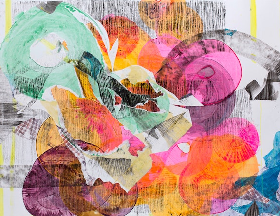 Cicely Carew, <em>Fete</em>, 2018. 38 x 50 in. Courtesy the artist.