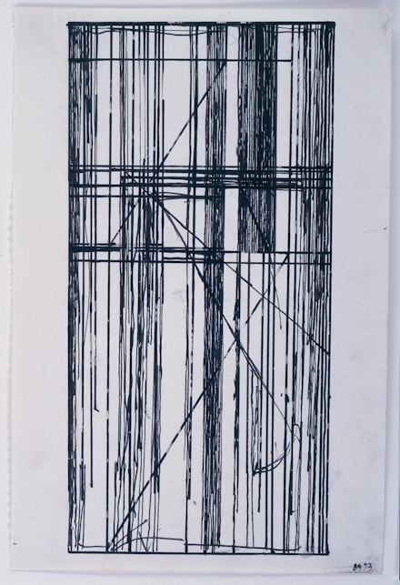 Brice Marden, Untitled, 1973. Ink on paper, 11 5/8 x 7 3/4 inches. Courtesy Craig F. Starr Gallery.