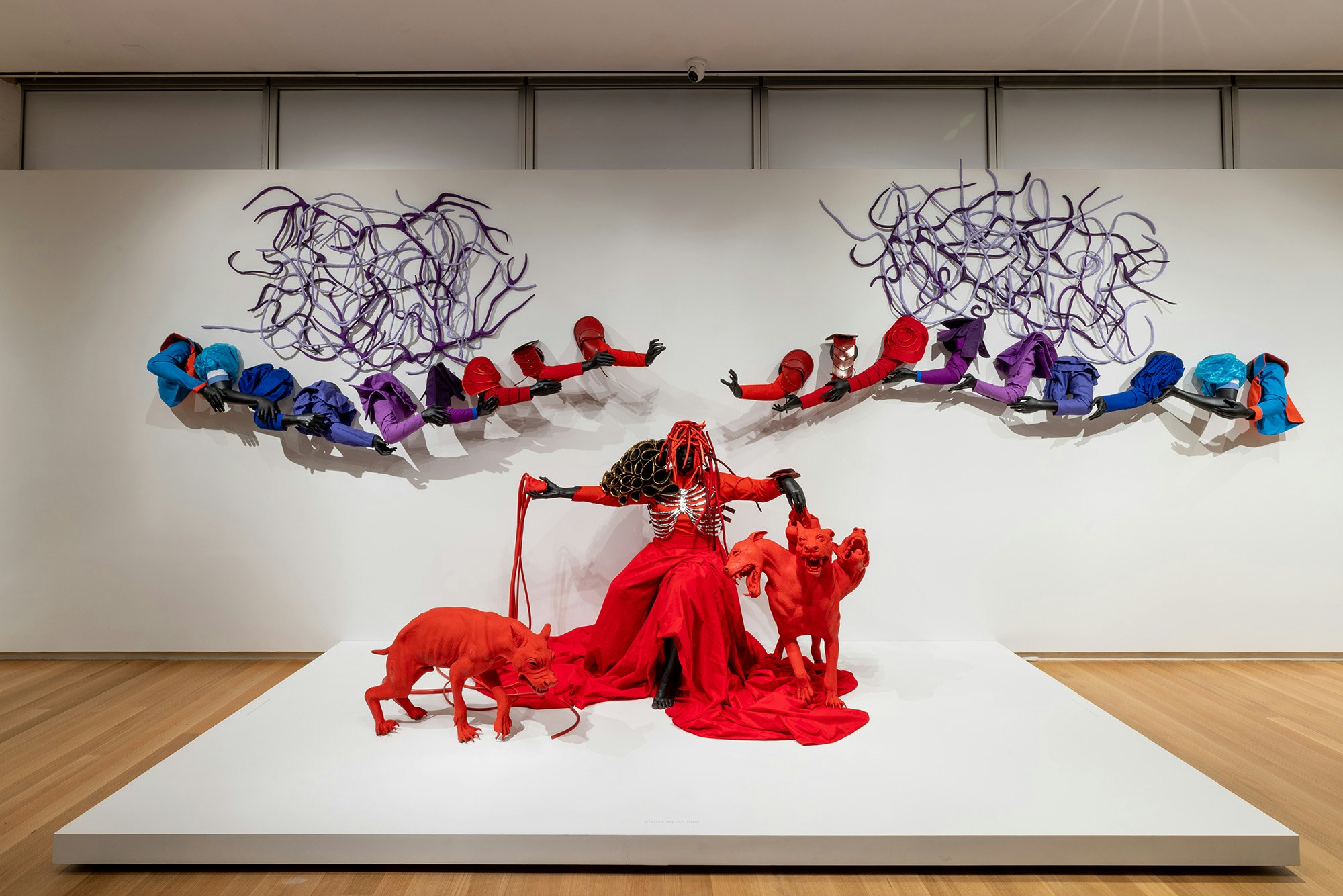 Mary Sibande, <em>The Domba Dance</em>, 2019. Life-size fiberglass, bronze, cotton, and silicone, 157 1/2 x 98 x 118 1/8 inches.