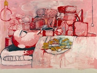 Philip Guston, <em>Painting, Smoking, Eating</em>, 1973. Oil on canvas. Collection Stedelijk Museum Amsterdam. © The Estate of Philip Guston. Courtesy Hauser & Wirth and the Museum of Fine Arts, Boston.