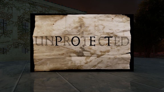 Sasha Stiles, <em>Poet, Unprotected</em>, 2022; Virtual palimpsest of digitally rendered poetry on aged, analog paper; mp4, TRT: 1 min 30 sec. Image courtesy of the Artist and EPOCH.