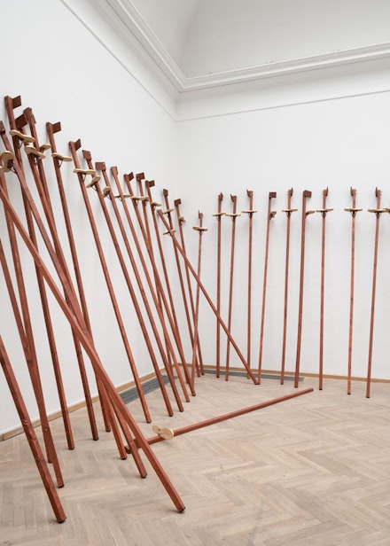 Jeannette Ehlers, <em>Jumbie Tree: The Flesh of Tree. The Flesh of Skin, </em> 2022. Installation view, Archives in the Tongue: A Litany of Freedoms, Kunsthal Charlottenborg, 2022. Photo: David Stjernholm