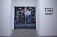 Installation view: <em>Sayre Gomez: Renaissance Collection, </em>Fondazione Sandretto Re Rebaudengo, Turin, Italy, 2022. Courtesy the artist and Fondazione Sandretto Re Rebaudengo.