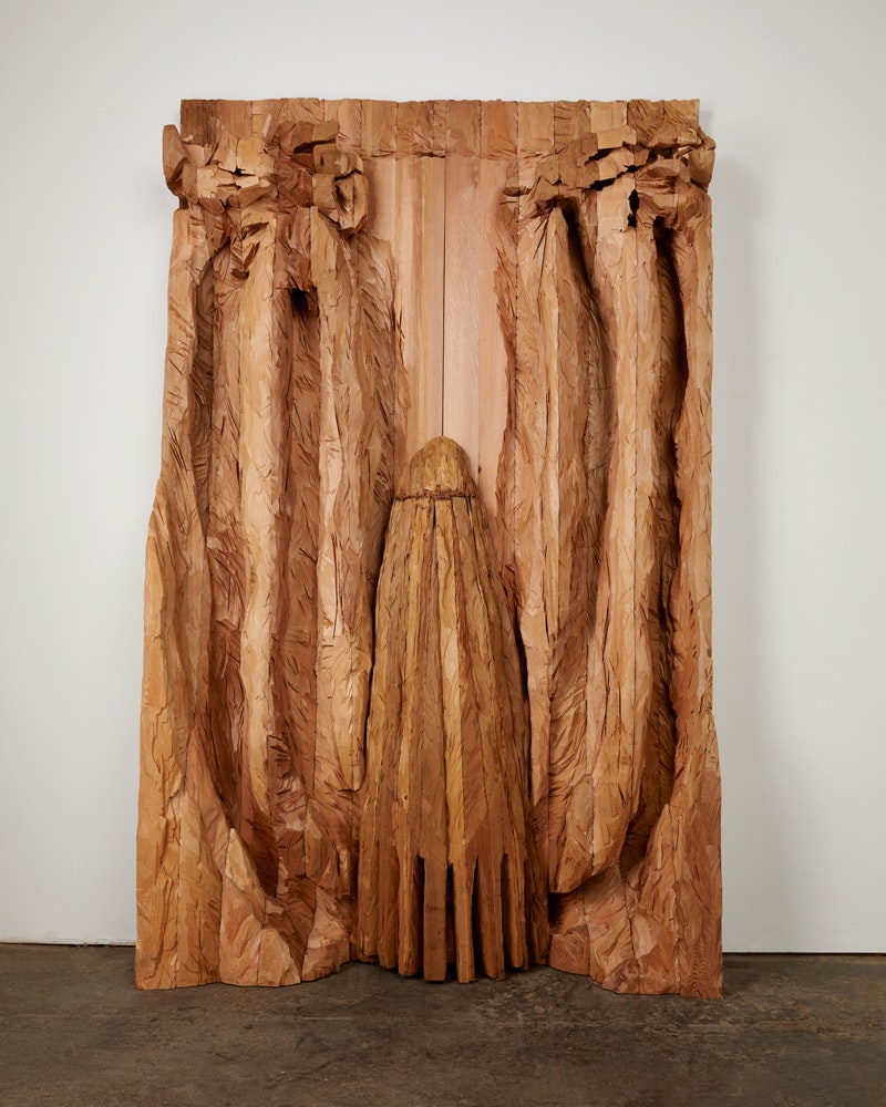 Ursula von Rydingsvard, <em>GÒRKA</em>, 2021. Cedar, 81 x 41 x 14 inches. © Ursula von Rydingsvard. Courtesy Galerie Lelong & Co. Photo: Joshua Simpson.