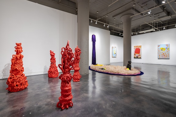 Installation view: <em>Beverly Semmes: Marigold</em>, Locks Gallery, Philadelphia, 2022. Courtesy Locks Gallery, Philadelphia.