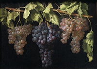 Juan Fernández, <em>Still Life with Four Bunches of Grapes</em>, ca. 1636. Oil on canvas, 17 11/16 × 24 inches. Museo Nacional del Prado, Madrid.