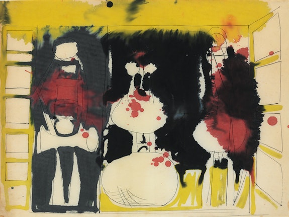 Robert Motherwell,<em> Untitled</em>, ca. 1944. Ink on paper, 17 ½ x 23 ½ in. Collection Bernard Jacobson Gallery, London. © 2023 Dedalus Foundation Inc. / Licensed by Artists Rights Society (ARS), NY.