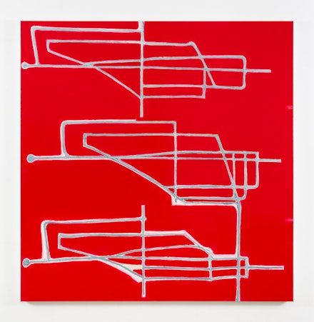 Paul Pagk, <em>And thus spoke</em>, 2020. Oil on linen, 76 x 74 inches. Courtesy the artist and Miguel Abreu Gallery.
